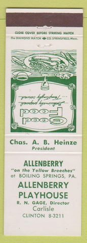 Matchbook Cover - Allenberry Playhouse Carlisle PA Boiling Springs