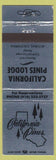 Matchbook Cover - California Pines Lodge Alturas CA