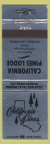 Matchbook Cover - California Pines Lodge Alturas CA