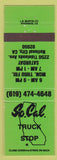 Matchbook Cover - So Cal Truck Stop National City CA