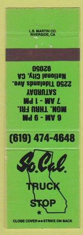 Matchbook Cover - So Cal Truck Stop National City CA