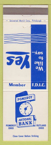 Matchbook Cover - Pomeroy National Bank Rutland OH