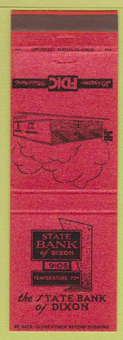 Matchbook Cover - State Bank of Dixon IL?