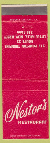 Matchbook Cover - Nestor's Restaurant Little Falls NJ