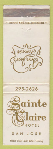 Matchbook Cover - Sainte Claire Hotel San Jose CA WORN