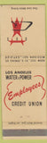 Matchbook Cover - Los Angeles CA Water Power Credit Union wEAR
