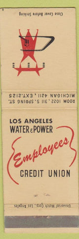 Matchbook Cover - Los Angeles CA Water Power Credit Union wEAR