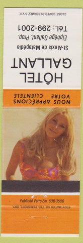 Matchbook Cover - Hotel Gallant St Alexis de Matapedia QC