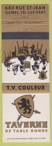 Matchbook Cover - Taverne De Table Ronde Rue St Jean QC