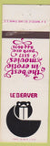 Matchbook Cover - Le Beaver Porn Movies Erotica QC WORN BACK