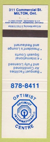 Matchbook Cover - Optimist Club Milton ON
