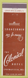 Matchbook Cover - Colonial Hotel Springfield MO