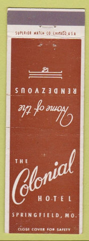 Matchbook Cover - Colonial Hotel Springfield MO