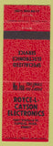 Matchbook Cover - Royce Cayson Electronics Tupelo MS