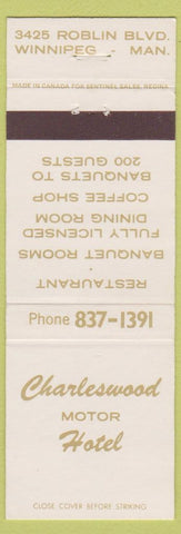 Matchbook Cover - Charleswood Motor Hotel Winnipeg MB