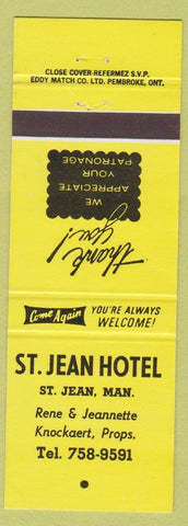 Matchbook Cover - St Jean Hotel St Jean MB