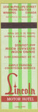 Matchbook Cover - Lincoln Motor Hotel Winnipeg MB