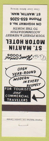 Matchbook Cover - St Martin Motor Hotel MB