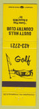 Matchbook Cover - Dusty Hills Country Club Marion SC yellow
