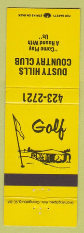 Matchbook Cover - Dusty Hills Country Club Marion SC yellow