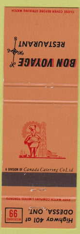 Matchbook Cover - Bon Voyage Restaurant Odessa ON