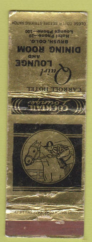 Matchbook Cover - Quirt Lounge Brush Colorado Carroll Hotel