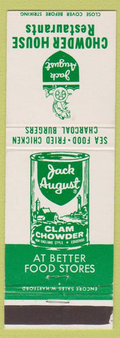 Matchbook Cover - Jack August Chowder House Restaurants Clam MA CT CHAIN