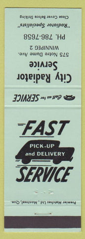 Matchbook Cover - City Radiator Service Winnipeg MB