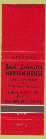 Matchbook Cover - Jack Schmitt's Harten House Waterbury CT