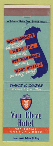 Matchbook Cover - Van Cleve Hotel Dayton OH