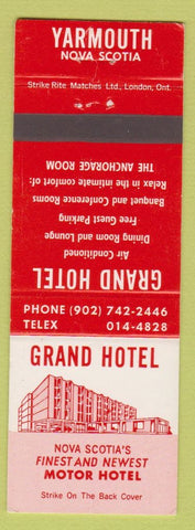 Matchbook Cover - Grand Hotel Yarmouth NS WEAR