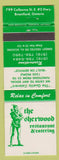 Matchbook Cover - Sherwood Restaurant Catering Brantford ON Robin Hood