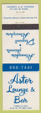 Matchbook Cover - Astor Lounge Bar Montreal QC
