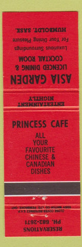 Matchbook Cover - Asia Garden Chinese Restaurant Humboldt SK