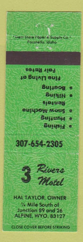 Matchbook Cover - 3 Rivers Motel Alpine WY