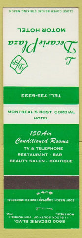 Matchbook Cover - Le Decaire Plaza Motor Hotel Montreal QC