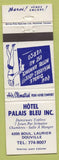 Matchbook Cover - Hotel Palais Bleu Douville QC girlie