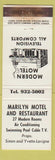 Matchbook Cover - Marilyn Motel Restaurant WEAR