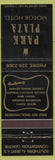 Matchbook Cover - Park Plaza Motor Hotel Lothbridge AB