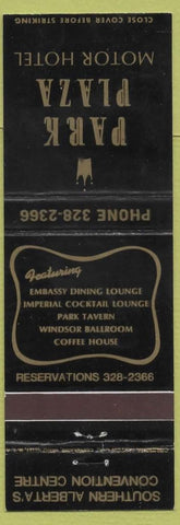 Matchbook Cover - Park Plaza Motor Hotel Lothbridge AB