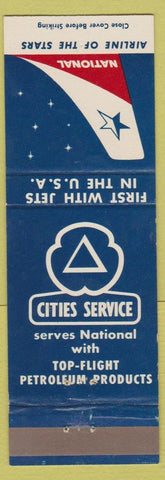 Matchbook Cover - National Airline Cities oil gas