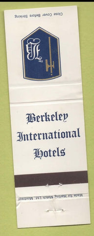 Matchbook Cover - Berkeley International Hotels Montreal QC Ottawa ON