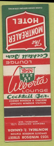 Matchbook Cover - Montrealer Hotel Montreal QC