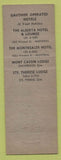 Matchbook Cover - Montrealer Hotel Montreal QC