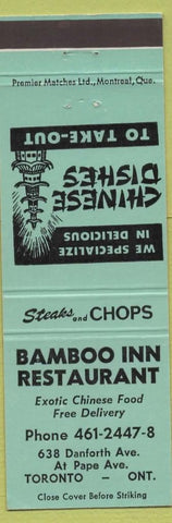 Matchbook Cover - Bamboo Inn Restaurant Chinese Toronto ON