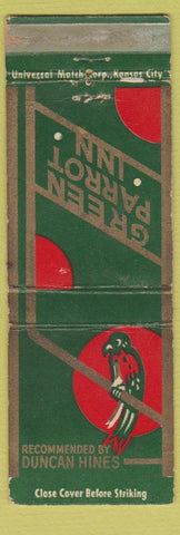 Matchbook Cover - Green Parrot Inn Kansas City MO Fried Chicken WORN
