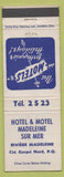 Matchbook Cover - Hotel Motel Madeleine Sur Mer Cte Gaspe Nord QC