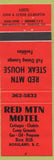 Matchbook Cover - Red Mountain Motel Rossland BC red