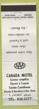 Matchbook Cover - Canada Motel  Berthierville QC WORN STAINED
