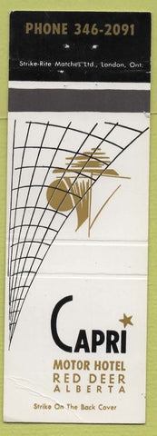 Matchbook Cover - Capri Motor Hotel Red Deer AB CREASED